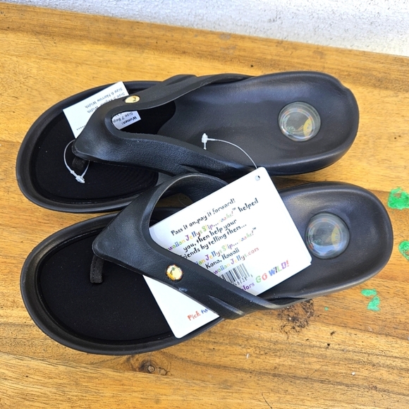 Hawaiian Jellys Ultra Comfort O'o Black Lava Unisex  Sandals Women's Siz… - Picture 14 of 16